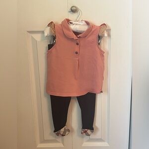 Adorable Burberry Toddlers set, in a size 2Y short sleeved top and pants bottoms